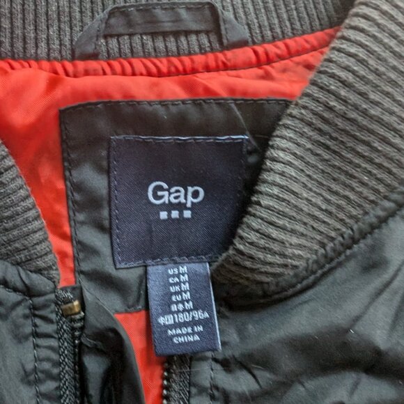 Gap Men M Black Bomber Jacket - Picture 2 of 6